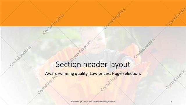 Section Header presentation slide layout
