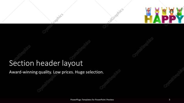 Section Header presentation slide layout
