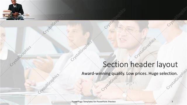 Section Header presentation slide layout