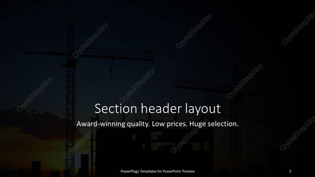 Section Header presentation slide layout