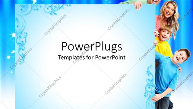  Presentation with parents - Smiling family of four, two sons and parents, father and mother