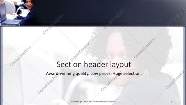 Section Header presentation slide layout