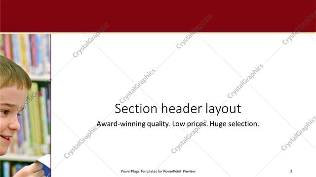 Section Header presentation slide layout