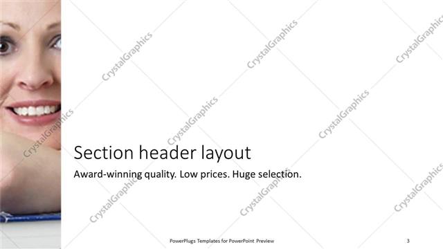Section Header presentation slide layout