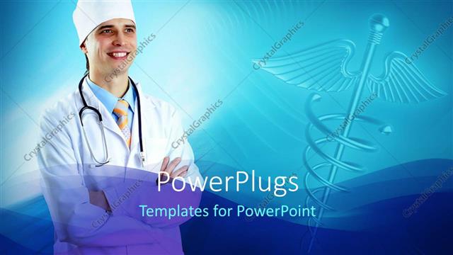  Presentation with surgical - A man in white surgical outfit and stethoscope smiling