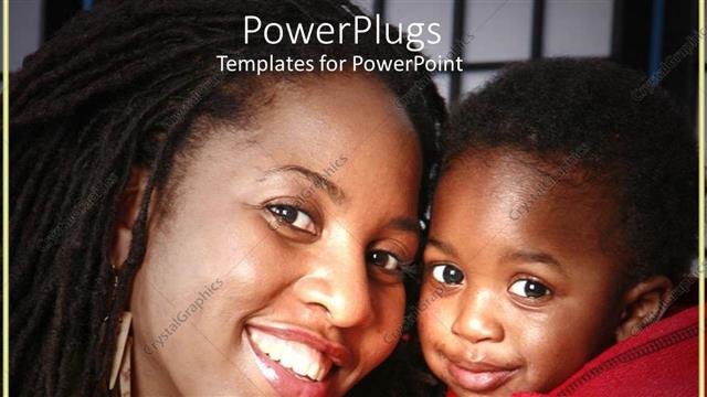  Presentation with mother child - Smiling mother in green blouse holding happy child wearing red jacket