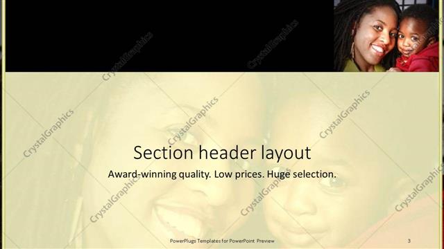 Section Header presentation slide layout