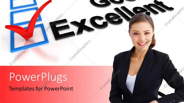  Presentation with lady - A smiling pretty lady with a marked 