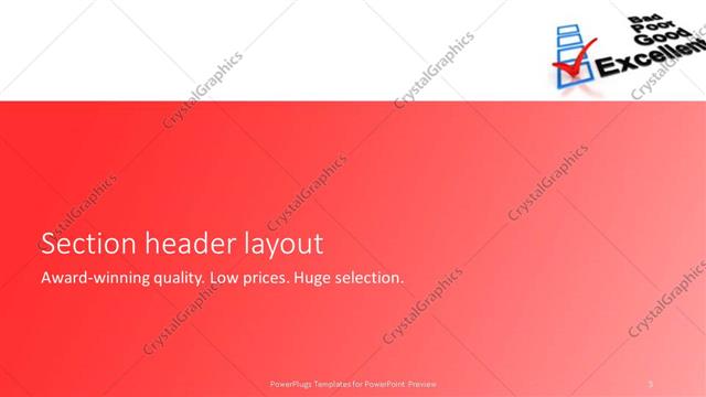 Section Header presentation slide layout