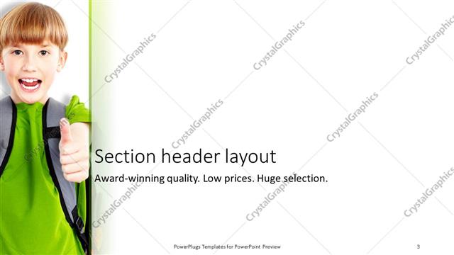 Section Header presentation slide layout