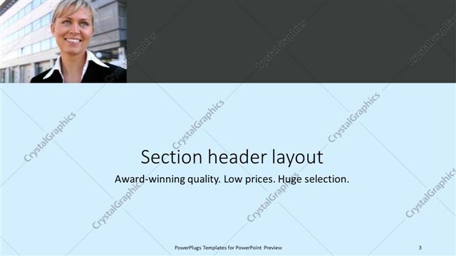 Section Header presentation slide layout