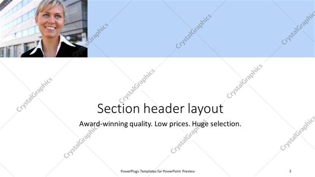 Section Header presentation slide layout