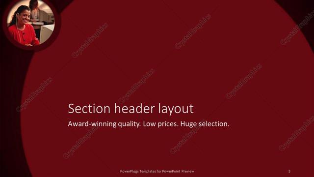 Section Header presentation slide layout