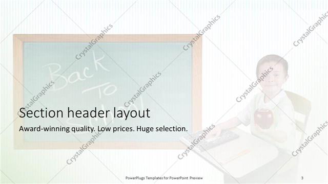 Section Header presentation slide layout