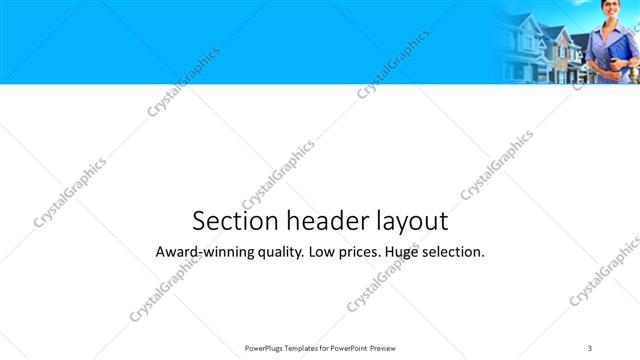 Section Header presentation slide layout
