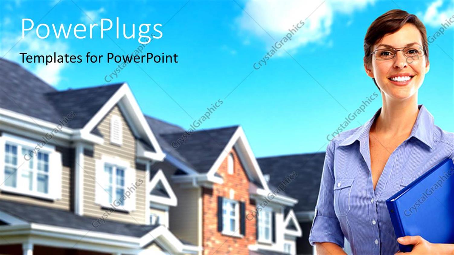 Featuring Smiling Young Real Estate Agent with a House