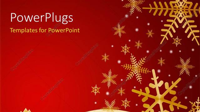  Presentation with hill - Snow filled Hill with snow flakes falling on red background?