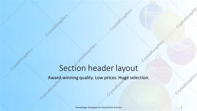 Section Header presentation slide layout