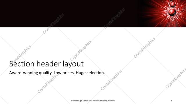 Section Header presentation slide layout