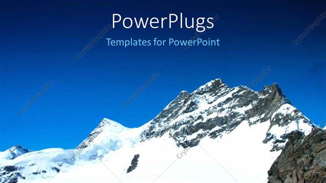  Presentation with summit - A snow peek with bluish background and place for text