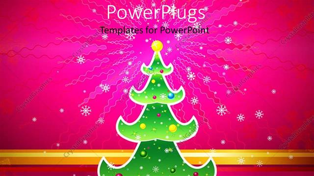  Presentation with snowflakes - Snowflakes dropping of decorated christmas tree