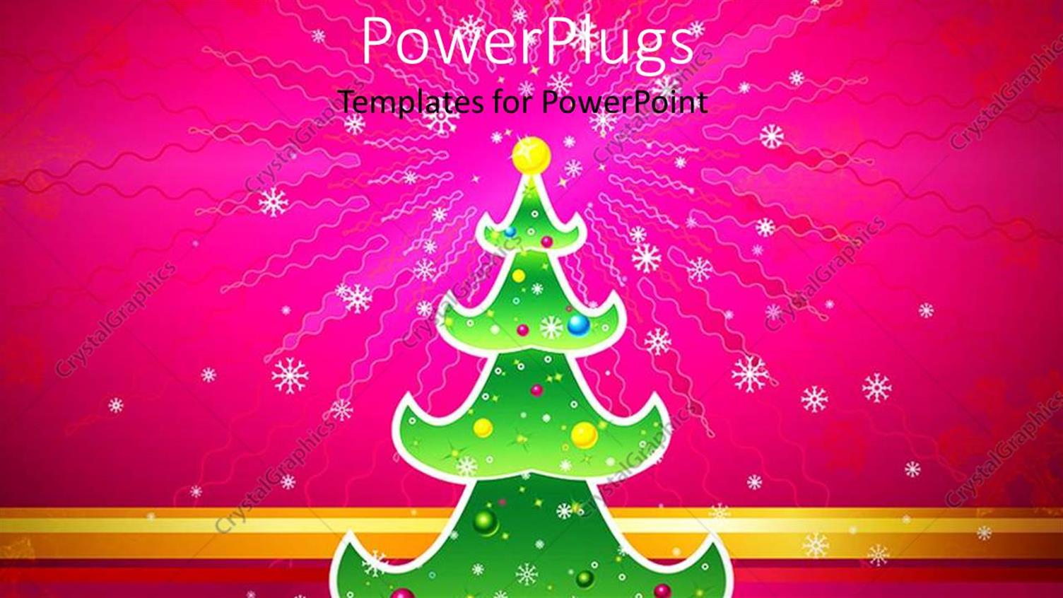 Featuring Snowflakes Dropping of Decorated Christmas Tree