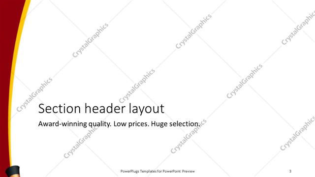 Section Header presentation slide layout