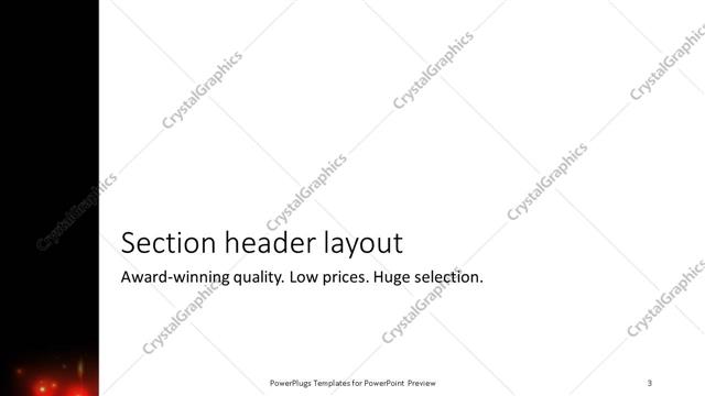 Section Header presentation slide layout