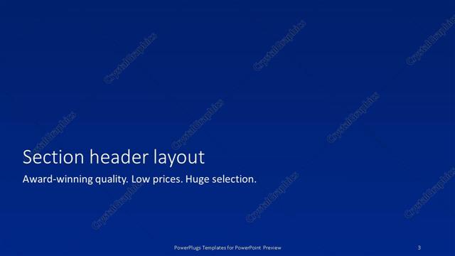 Section Header presentation slide layout