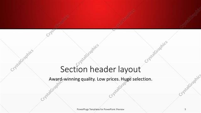 Section Header presentation slide layout
