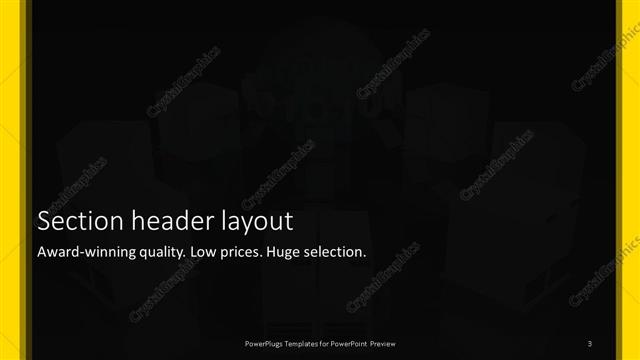 Section Header presentation slide layout