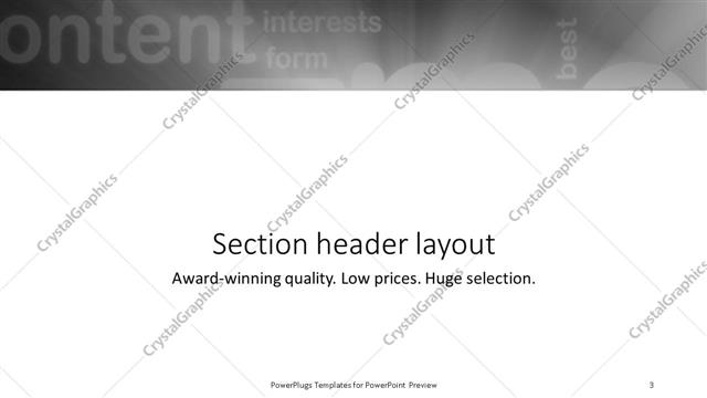 Section Header presentation slide layout