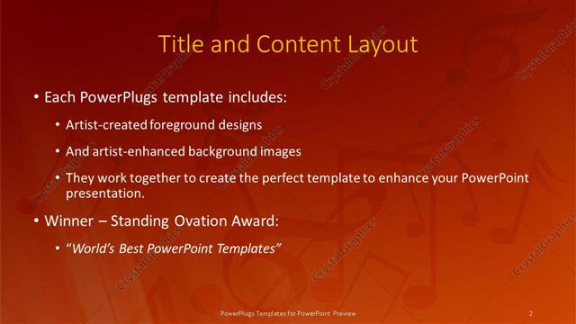 Title and Content presentation slide layout