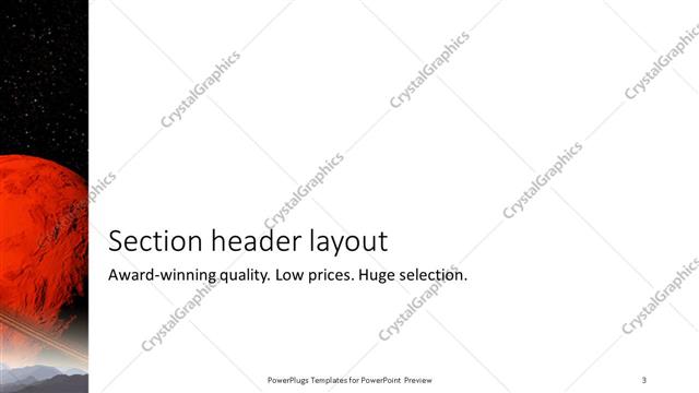Section Header presentation slide layout