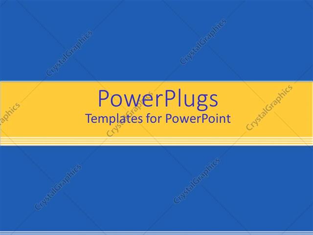 Powerpoint Template Solid Blue Background With Yellow Banner And