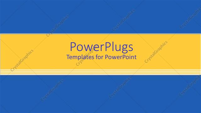  Presentation with banner blue - Solid blue background with yellow banner and gradient stripes