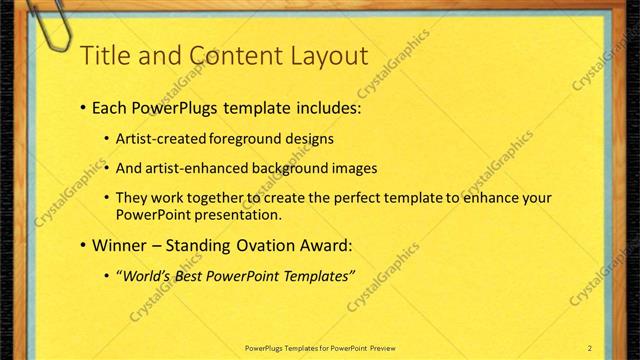 Title and Content presentation slide layout