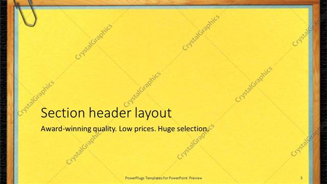 Section Header presentation slide layout
