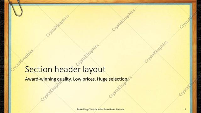Section Header presentation slide layout