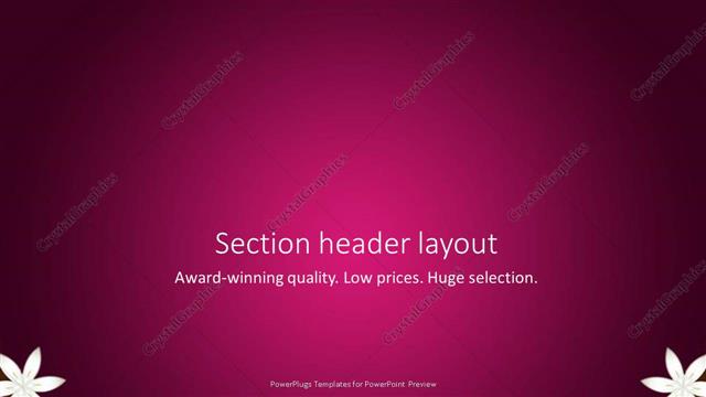 Section Header presentation slide layout