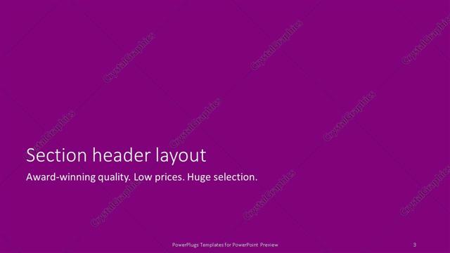 Section Header presentation slide layout