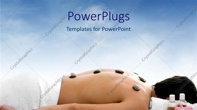  Presentation with spa - Spa stones on back of man lying on massage table