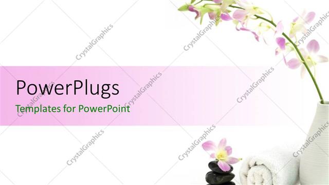  Presentation with white flowers - Spa stones and flowers with white towel on plain white surface?