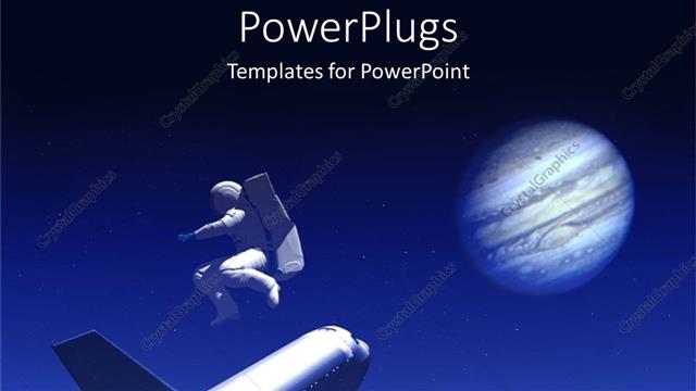  Presentation with space shuttle - A space shuttle with an astronaut on top