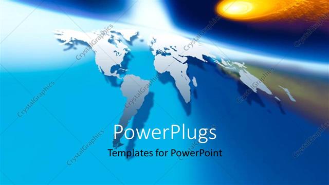  Presentation with fireball - Space View - 3D Map of the World with a fireball