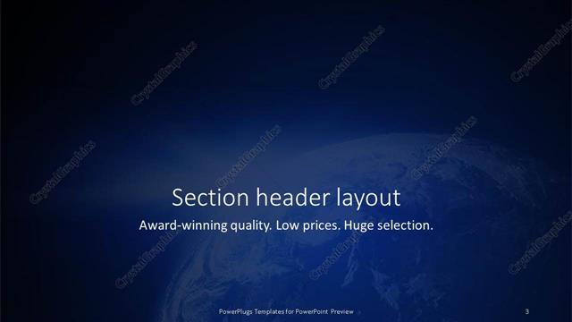 Section Header presentation slide layout