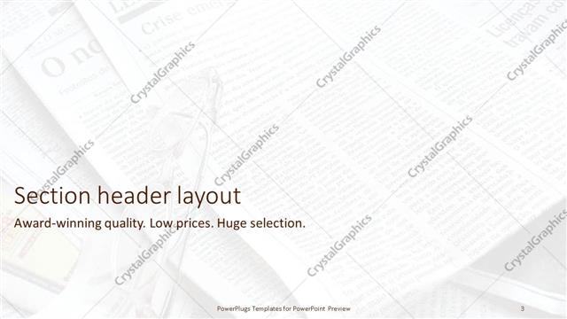 Section Header presentation slide layout