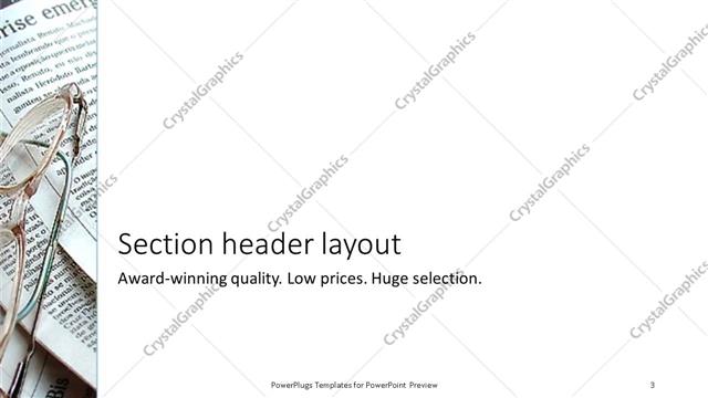 Section Header presentation slide layout