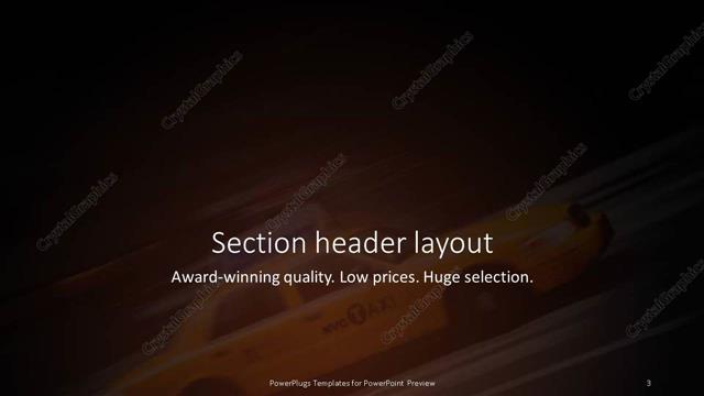 Section Header presentation slide layout