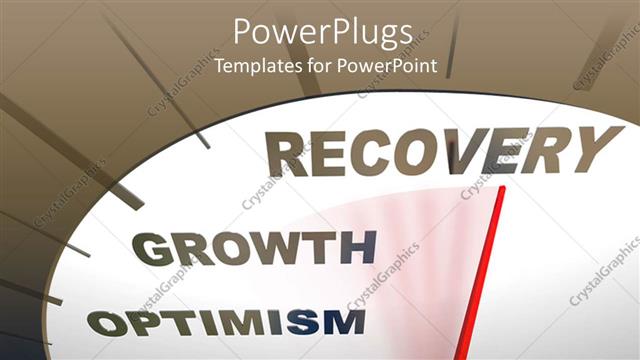  Presentation with recovery - A speedometer showing the growth with place for text